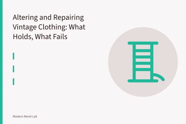 Tape measure laid flat across the chest of a vintage garment. Altering and Repairing Vintage Clothing: What Holds, What Fails