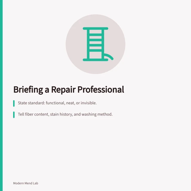 Checklist for briefing a clothing repair professional. How to choose and brief a professional for a repair