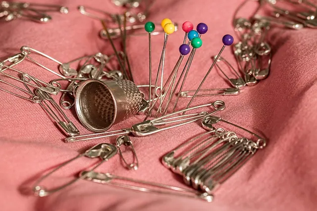 sewing, thimble, pins, safety pins, needle, mending, repair, haberdashery, prick, sewing, sewing, sewing, sewing, sewing, pins, needle