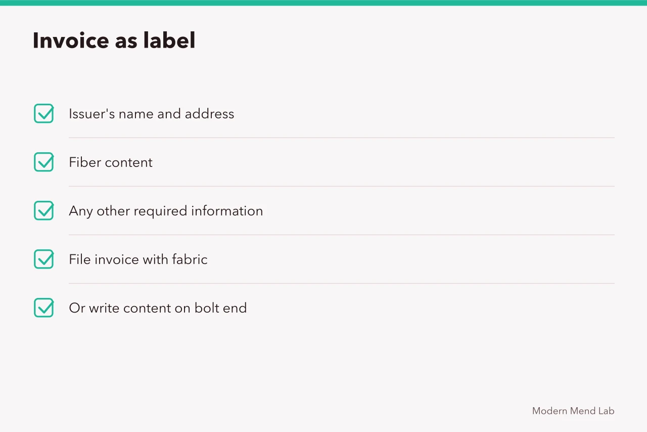 Checklist of required invoice details for unlabeled fabric (Buying repair materials in quantity without guessing, updated for 2027)